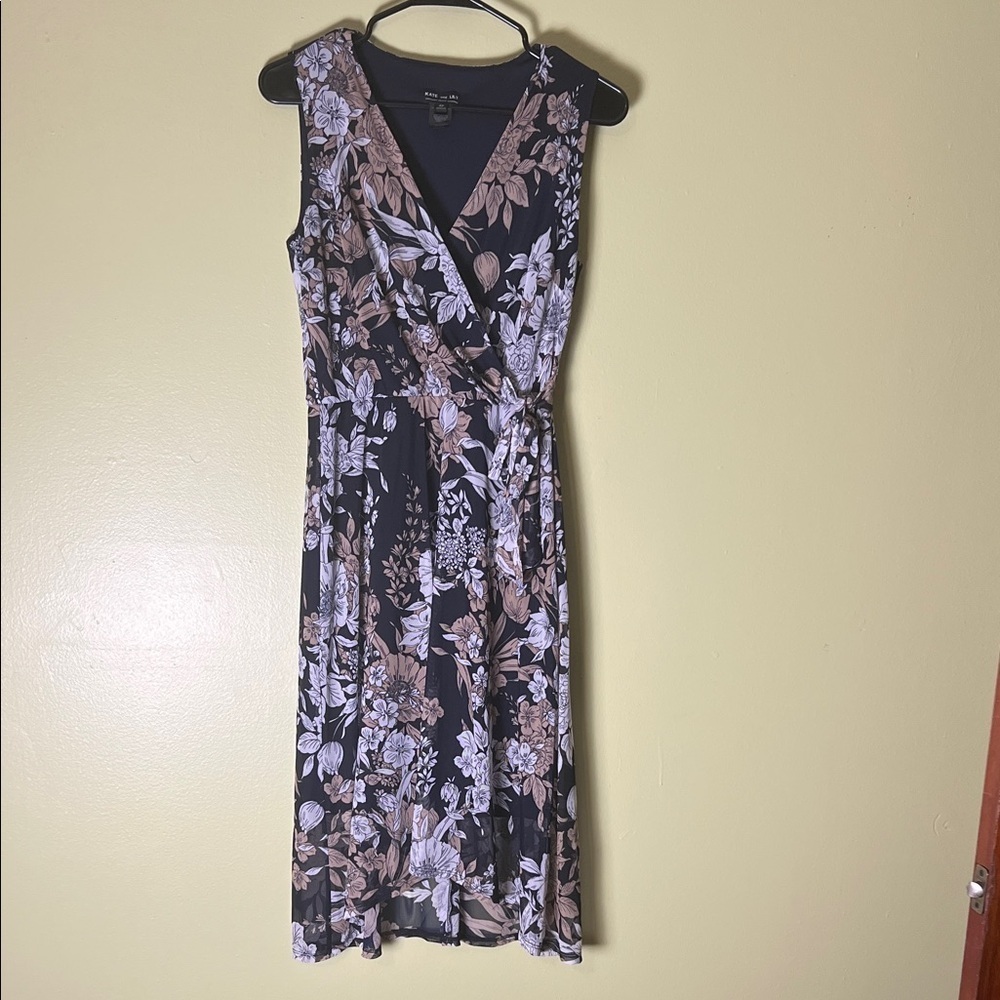 Kate and Lily Floral Wrap Sleepless mesh Dress size 4P